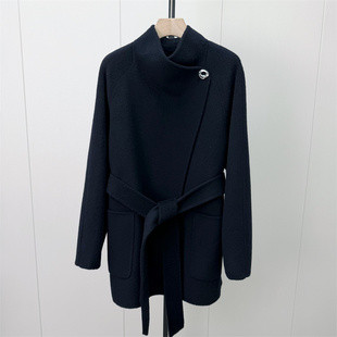 恩●2026冬季新品 双面呢大衣女中长款气质宽松绵羊毛呢外套831