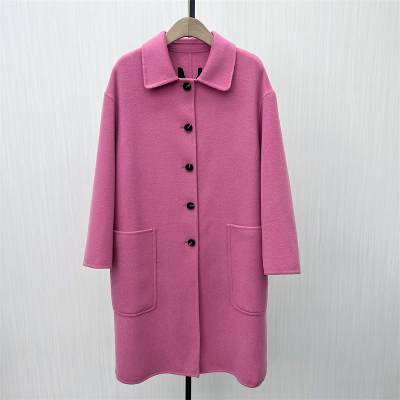 图●2025冬季新品 双面呢大衣女长款气质宽松绵羊毛呢子外套7515
