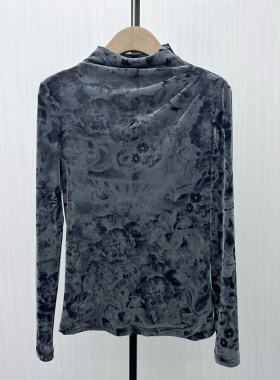 KA●2025冬季新品 印花打底衫女半高领内搭修身长袖t恤上衣0551