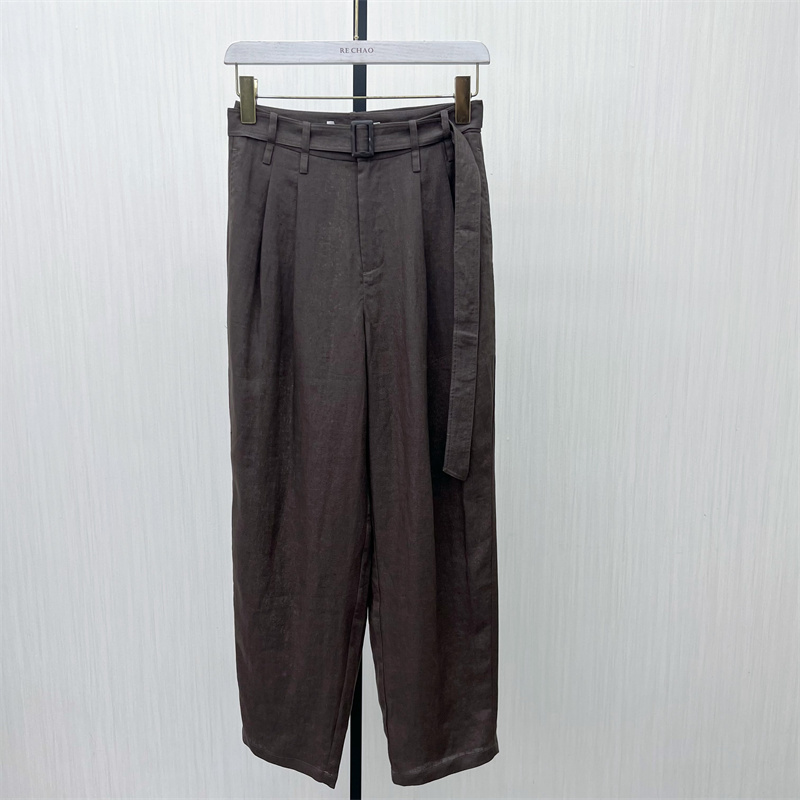 S●2025秋季新品 亚麻阔腿裤女高腰显瘦宽松休闲薄款百搭长裤130