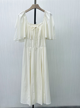 fei●2025夏季新 法式方领连衣裙女气质显瘦小清新a字茶歇裙6317