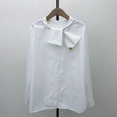 芭●2026春季新品 长袖衬衫女纯色基础宽松百搭打底内搭上衣0971