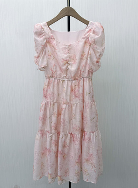 芭●2026夏季新品 法式碎花连衣裙女气质显瘦小清新茶歇裙3052