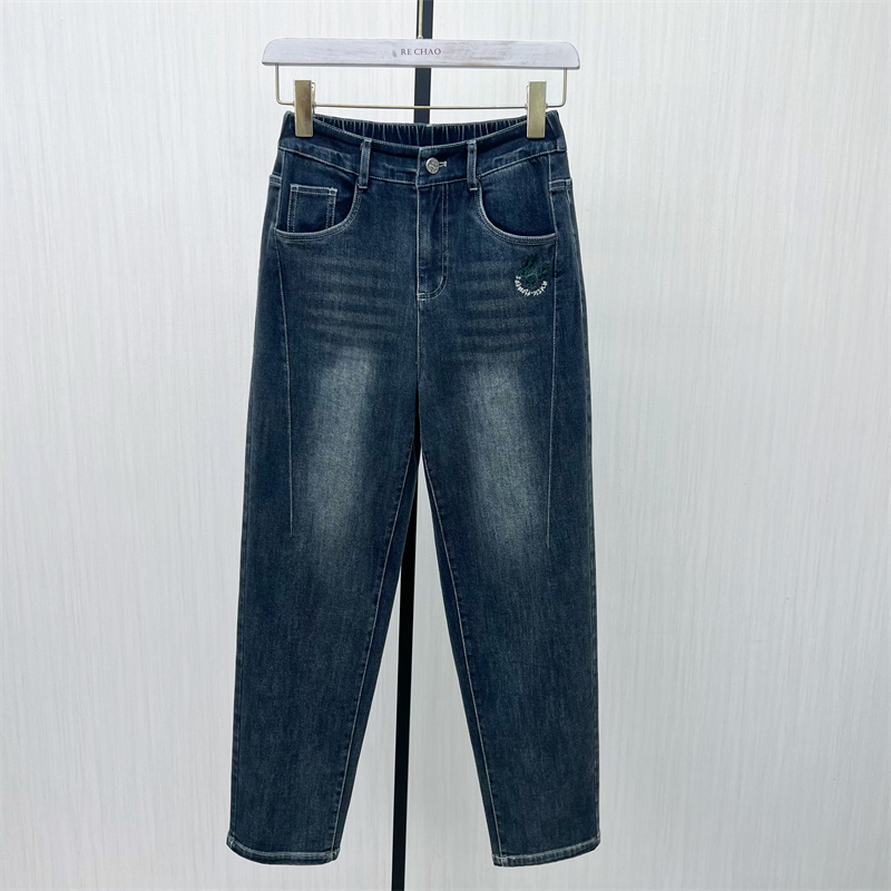 C●2025冬季新品 哈伦牛仔裤女高腰显瘦宽松休闲通勤百搭长裤5003