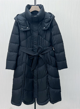 fei●2025冬季新品 羽绒服女时尚长款宽松加厚保暖白鸭绒外套8290