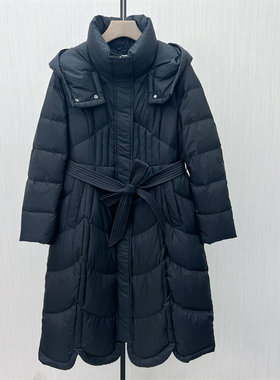 fei●2025冬季新品 羽绒服女时尚长款宽松加厚保暖白鸭绒外套8290