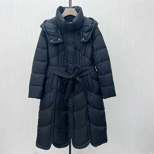 fei●2025冬季新品 羽绒服女时尚长款宽松加厚保暖白鸭绒外套8290