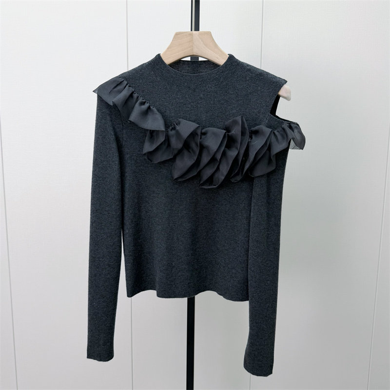 迪●2026冬季新品 绵羊毛针织衫女弹力修身显瘦毛衫打底上衣7730