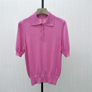 polo领针织衫 新品 女气质简约休闲显瘦打底上衣592 2025秋季 艾