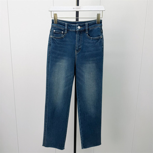 恩●2026冬季新品 磨毛小脚牛仔裤女高腰显瘦修身长裤铅笔裤708