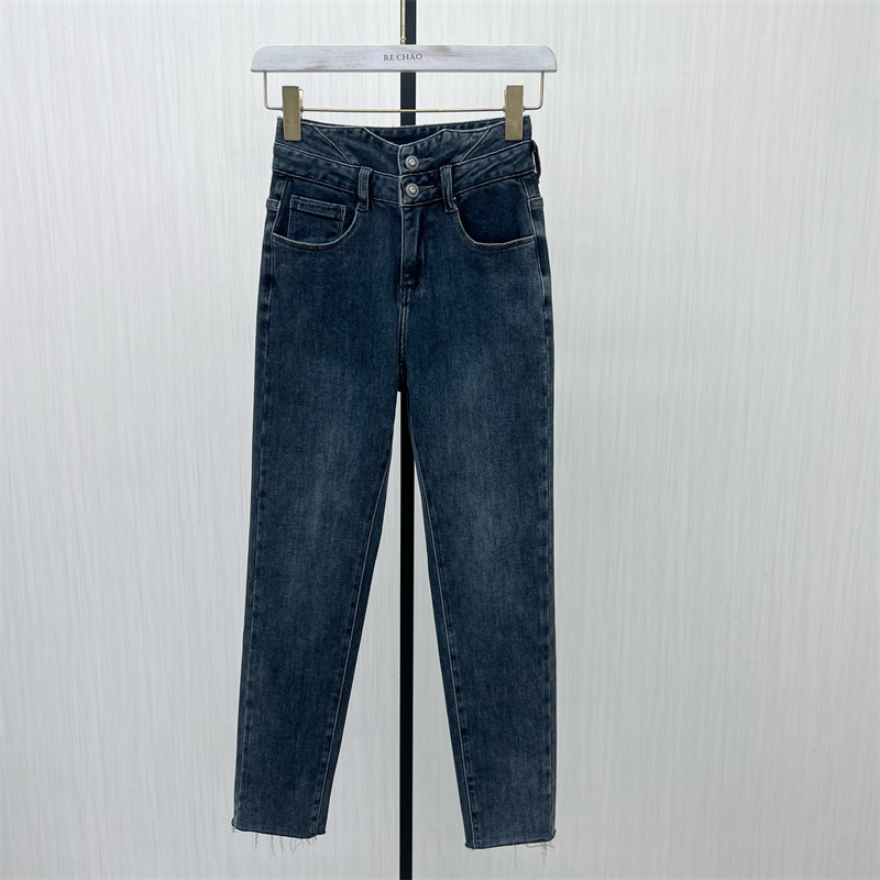 C●2025秋季新品 直筒小脚牛仔裤女高腰显瘦修身长裤铅笔裤5565