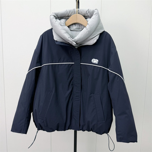 恩●2026冬季新品 双面穿羽绒服女时尚宽松休闲短款面包服外套800