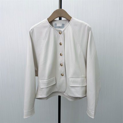 迪●2026春季新品 皮衣外套女宽松休闲通勤小个子短款夹克1717