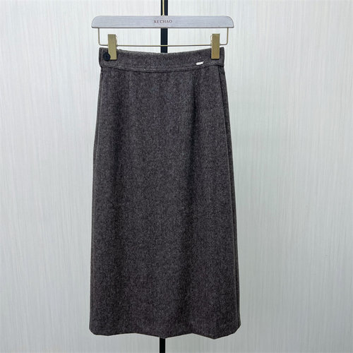 C●2025冬季新品 绵羊毛呢子半身裙女气质直筒显瘦保暖长裙6312