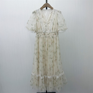 芭●2026夏季新品 法式碎花连衣裙女气质显瘦小清新茶歇裙3077