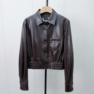 迪●2026秋季新品 皮衣外套女宽松休闲通勤百搭松弛感夹克3162