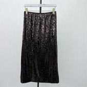 新品 良月 2025冬季 亮片半身裙女高腰显瘦气质通勤直筒长裙0011