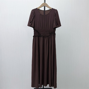恩●2026夏季新品 法式短袖连衣裙女气质简约显瘦小清新长裙736