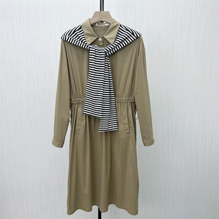 片●2025秋季新品 简约a字连衣裙女气质宽松百搭长袖衬衫裙3115