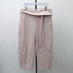 女宽松休闲设计感百搭直筒长裤 翻边绑带哈伦裤 新 893 2026夏季