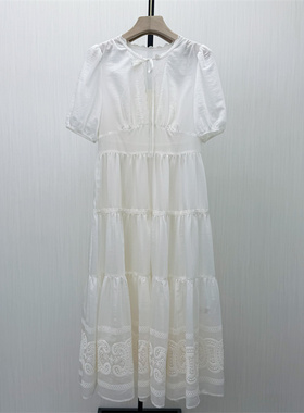 fei●2026夏季新品 法式泡泡袖连衣裙女气质显瘦小清新茶歇裙6224