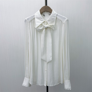 2026春季 衬衫 新品 长袖 女小众气质别致宽松打底上衣4007 法式 秋S