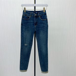 直筒小脚牛仔裤 新品 女高腰显瘦修身 长裤 5562 铅笔裤 2025秋季