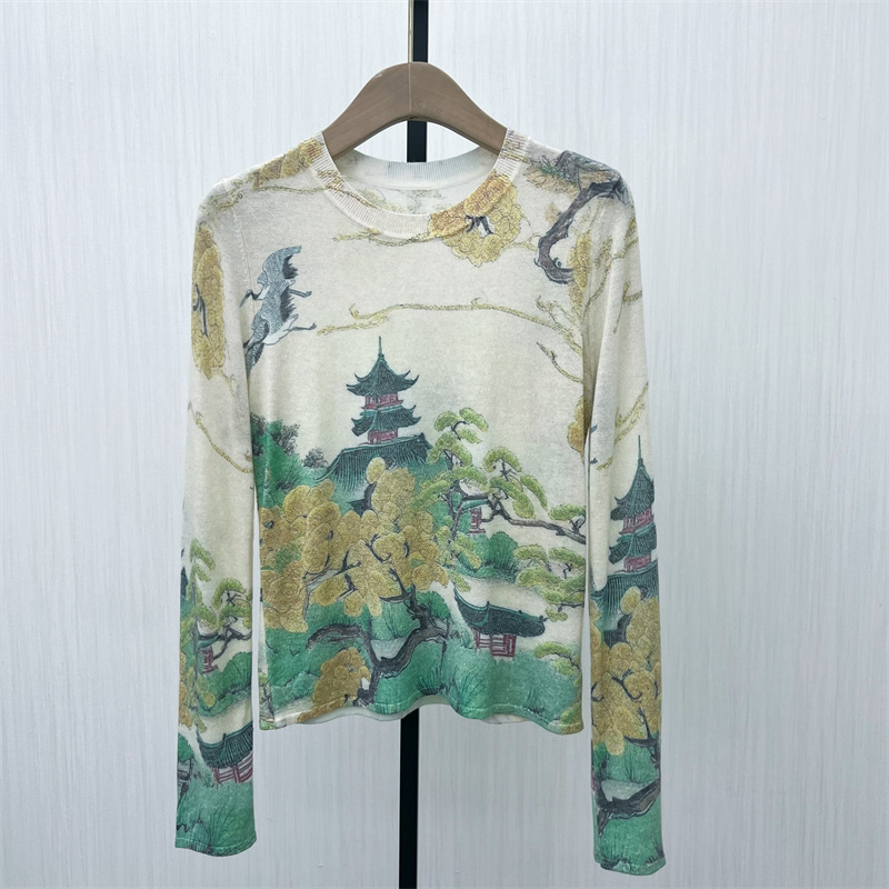 fei●2025秋季新品 绵羊毛针织衫女宽松显瘦气质长袖打底上衣7316