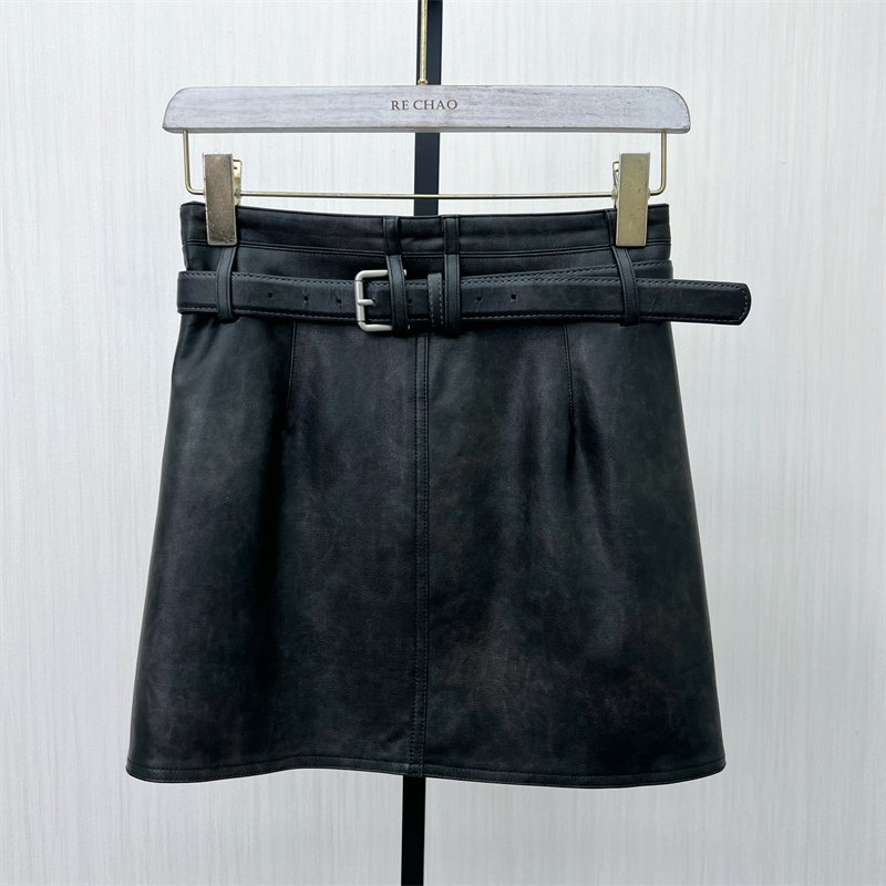 图●2025冬季新品 皮裙半身裙女气质通勤百搭高腰显瘦防走光短裙