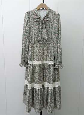 fei●2026秋季新品 碎花长袖连衣裙女小清新复古森系茶歇裙子7252