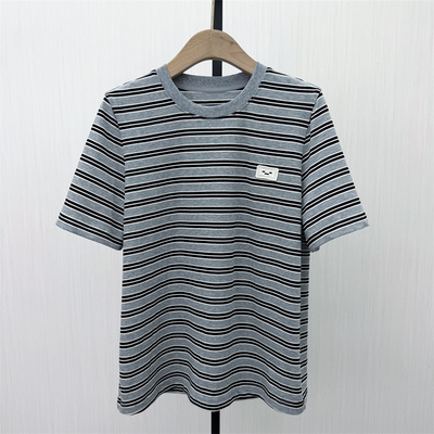 fei●2026夏季新品 条纹短袖t恤女宽松休闲百搭显瘦慵懒上衣6092