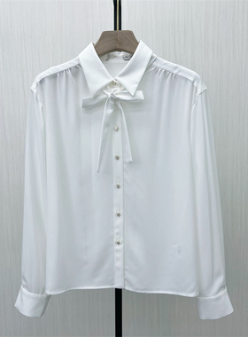 fei●2025秋季新品 法式长袖衬衫女气质小众别致宽松打底上衣7166