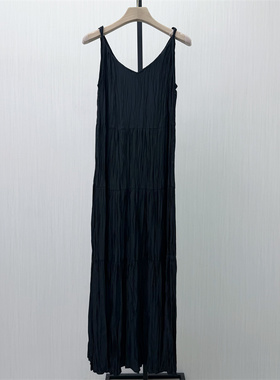 良月●2026春季新品 法式吊带连衣裙女修身显瘦内搭a字长裙9309