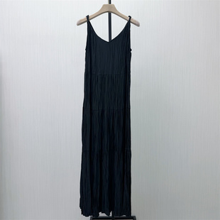 良月●2026春季新品 法式吊带连衣裙女修身显瘦内搭a字长裙9309