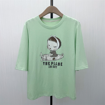 C●2026春季新品 印花短袖T恤女宽松休闲百搭显瘦打底上衣1335