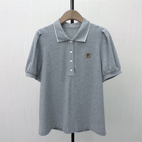 fei●2026夏季新品 polo领短袖女宽松休闲通勤百搭T恤上衣6062
