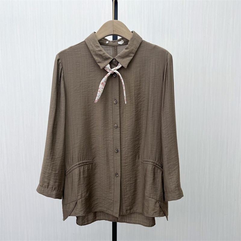 C●2025秋季新品 慵懒风长袖衬衫女休闲小众宽松中长款上衣1226