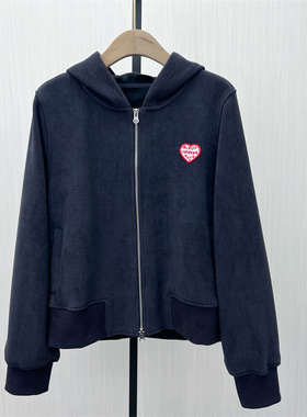 fei●2025冬季新品 加绒卫衣外套女宽松百搭休闲短款拉链开衫8180