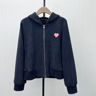 拉链开衫 fei 加绒卫衣外套女宽松百搭休闲短款 新品 8180 2025冬季