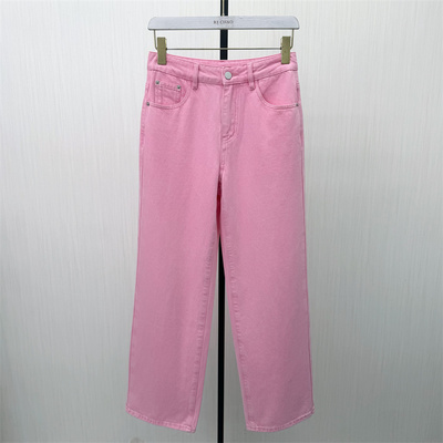 艾W●2026春季新品 阔腿牛仔裤女高腰显瘦宽松直筒休闲长裤2319