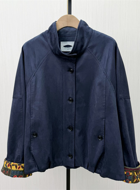 迪●2026春季新 复古美拉德麂皮外套女宽松休闲百搭风衣夹克5698