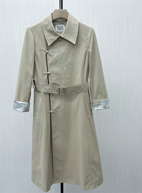 香●2025秋季新品 风衣外套女宽松中长款新中式气质通勤大衣5218