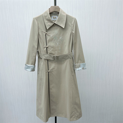 香●2025秋季新品 风衣外套女宽松中长款新中式气质通勤大衣5218