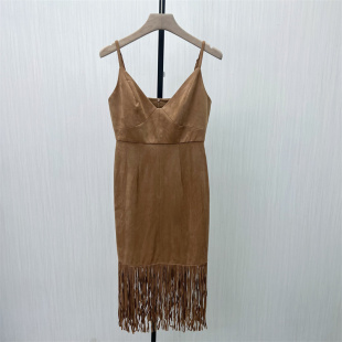 吊带连衣裙女气质流苏设计感叠穿无袖 新品 裙子7203 2026春季 熠