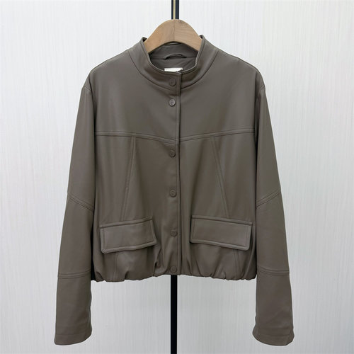 C●2026春季新品 皮衣外套女宽松休闲通勤小个子短款夹克3376