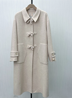 fei●2025冬季新品 双面呢大衣女长款气质宽松绵羊毛呢子外套8202