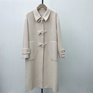 双面呢大衣女长款 新品 气质宽松绵羊毛呢子外套8202 2025冬季 fei