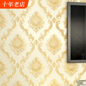 欧式3d立体家用电视背景墙纸奢华高档大花卧室客厅无纺布浮雕壁纸