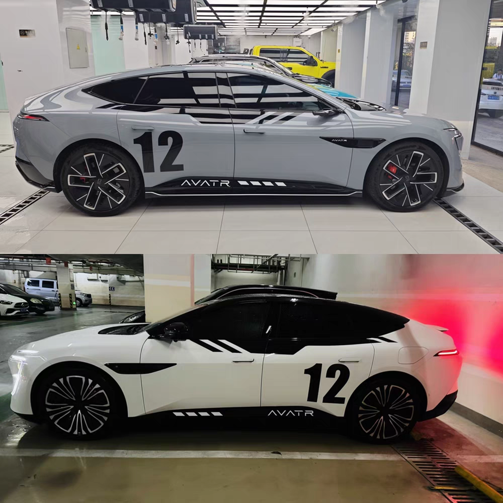 阿维塔12车身贴字母拉花