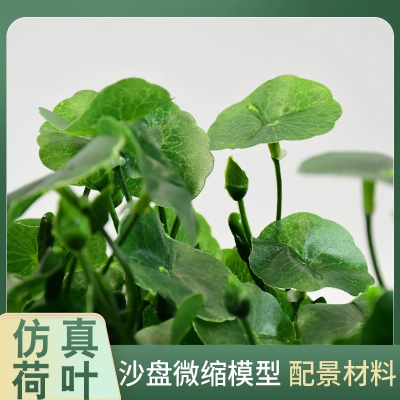 沙盘场景模型 工艺装饰摆件DIY制作荷叶生态池塘微缩仿真植物景观